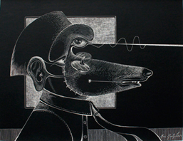 Mario Martin del Campo, Metamorfosis, Scratch /cartulina, 32.5 x 25 cm. 2013