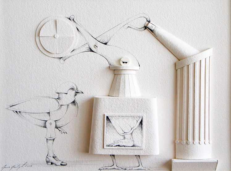 Mario Martin del Campo, Lectura I  Dibujo y relieve / Papel 29 x 39 cm. 2013 